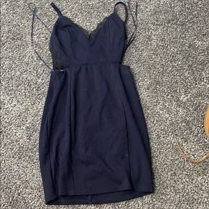 Navy and black tight mini dress